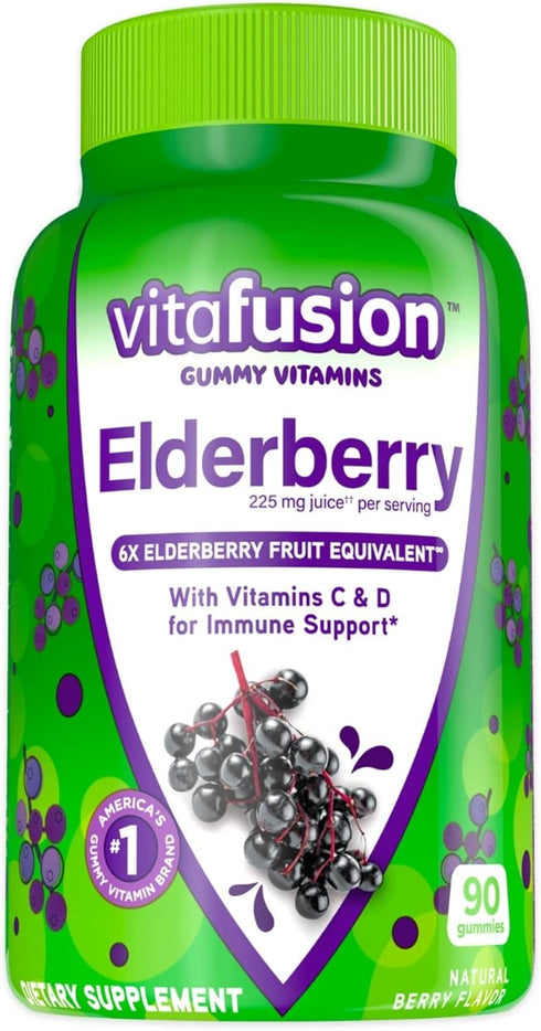 Vitafusion Elderberry Gummy Vitamins, Chewables, 90 Count