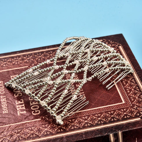 Ruihfas 2 Pcs Magic Beading Easy Stretching Hair Combs Double Clips Hair Styling Accessories for Women Girls