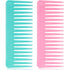Large Hair Detangling Comb, Wide Tooth Comb for Curly Hair, Wet Dry Hair (Cyan, Pink)