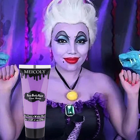 MEICOLY Cream Light Purple Face Body Paint, 2.37 oz, Water Based Full Body Paint for Adults and Kids, Lavender Violet
