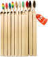 10 Color Soft Bristles Natural Bamboo Toothbrushes Set - Premium BPA Free, Eco-Friendly, Vegan, Biodegradable
