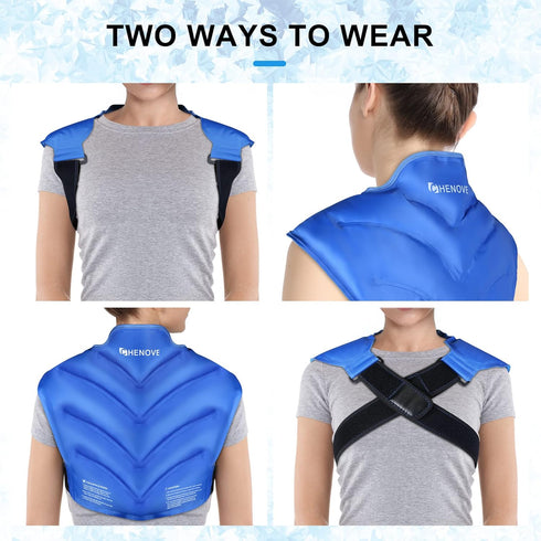Chenove Ice Pack for Shoulders, Upper Back Pain Relief Wrap, Neck and Shoulder Gel Pack, Reusable Cold Compression