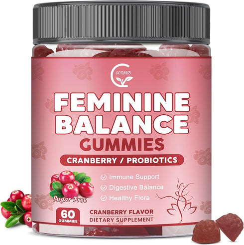 GORNVB Premium Feminine Balance Gummies for Women, Support pH Balance & Vaginal