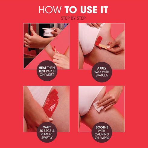 Nad's Brazilian & Bikini Wax Kit, At Home Hair Removal for Coarse Hair