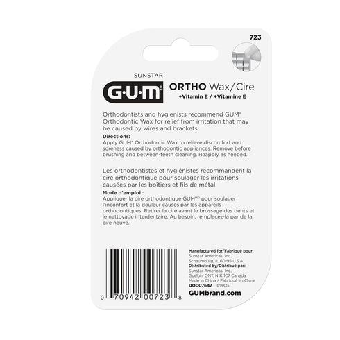 GUM Orthodontic Wax with Vitamin E and Aloe Vera (Pack of 6)