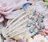 Wedding Bridal Headpiece Rhinestone Hair Comb, Women Peacock Hair Clip Side Comb Hair Accessory (Blue)