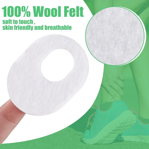 WILLBOND 60 Pcs Callus Pads Soft Felt Oval Shape Corn Pads for Foot Pain Relief, Adhesive Foot Corn Pads for Men and