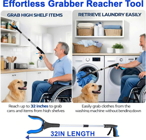 LEGENDONE 2-Pack 32" Grabber Reacher Tool, Effortless Reacher Grabber Pickup Tool, Heavy Duty Grip Grabber Tool, Wide