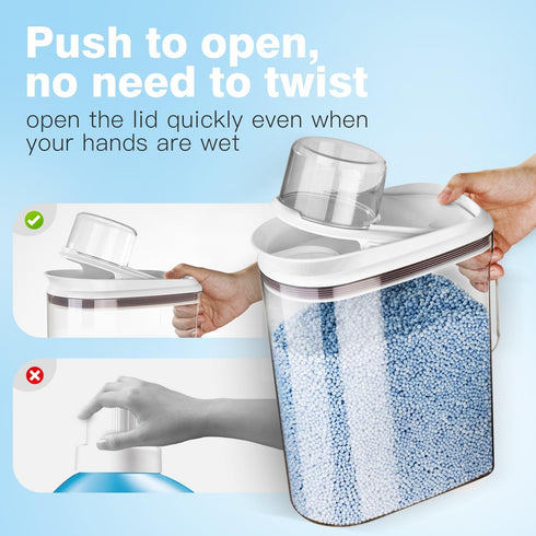 Laundry Detergent Dispenser with Lid,Laundry Powder Container for Laundry Room Organization and Storage,Scent Booster Beads Laundry Storage containers with Measuring Cup 3.5L/8Lbs/125oz by LivLab Mker