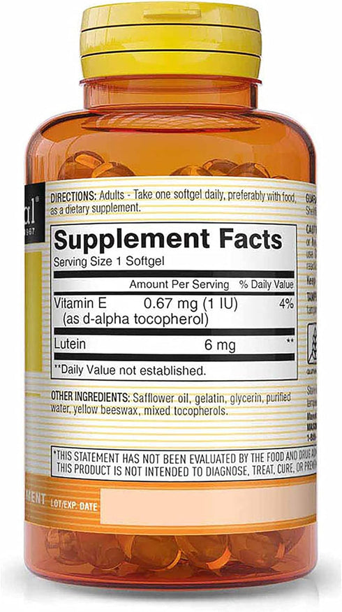 MASON NATURAL Lutein 6mg antioxidant softgels, Cholesterol Free - 60 Ea