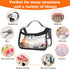 HAOGUAGUA Heavy Duty Clear Cosmetic Bag, Waterproof Transparent Travel Makeup Organizer Bag (Black)