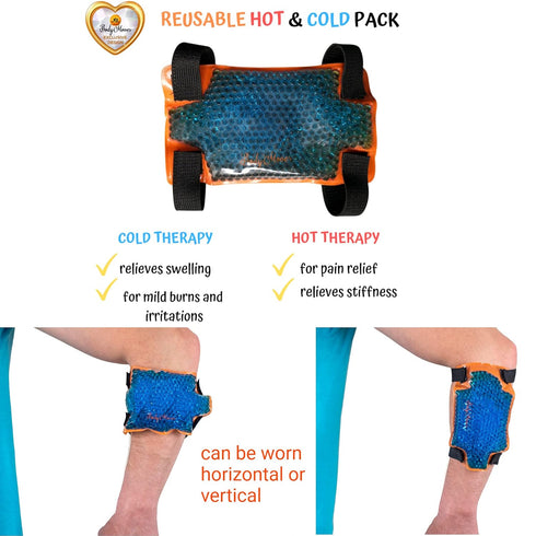 BodyMoves Tennis Elbow Brace, 2pcs with Hot and Cold Ice Pack, Support Gear for Sports Daily Use, Reduces Joint Pain