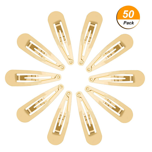 Hotop 50 Pack Gold Hair Clips for Women, Snap Hair Clips Barrettes for Kids, Non-Slip Gold Barrettes
