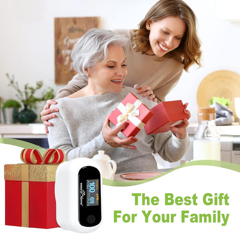 Easy@Home Fingertip Pulse Oximeter SpO2 Blood Oxygen Saturation Meter with Heart Rate Monitor and Carrying Package