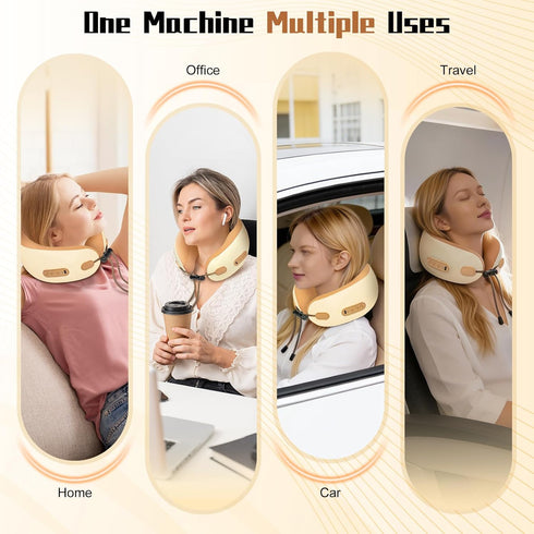 Neck Massager Pillow with Heating,Portable Heated Kneading Massage Cushion Pillow,Cordless Shiatsu Neck Massager