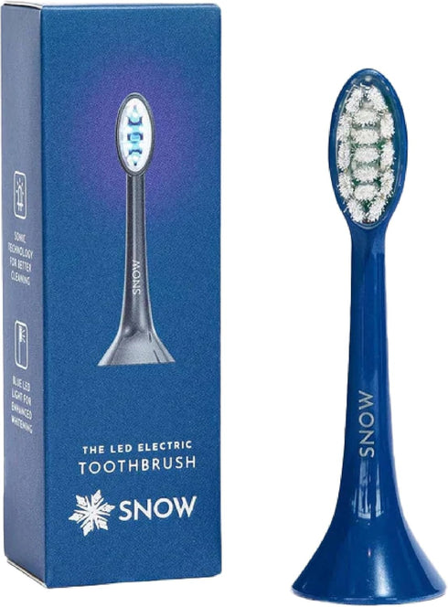 SNOW Toothbrush Refillable Heads, Electric Replacement Heads with Soft Bristles, Blue LED Light