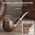 Scotte Handmade Wood Pipe Kit with Replaceable Pipe Stem and Accessories in Gift Box (Black & Brown)