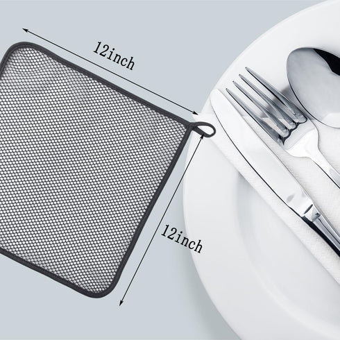 Mesh Dish Scrubber, Kitchen Washing Net Cloths, Quick Dry and Easy to Clean, 12 Pack, Black