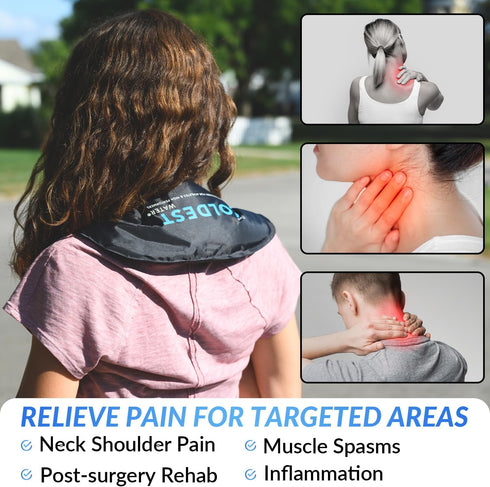 Coldest Neck Shoulder Ice Pack, Reusable Gel Cold Pack Wrap for Pain Relief Therapy