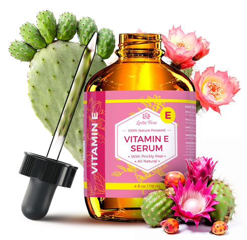 Leven Rose Vitamin E Oil Serum, 100% Pure Organic for Face, Dry Skin Moisturizer, Hair & Nail Growth