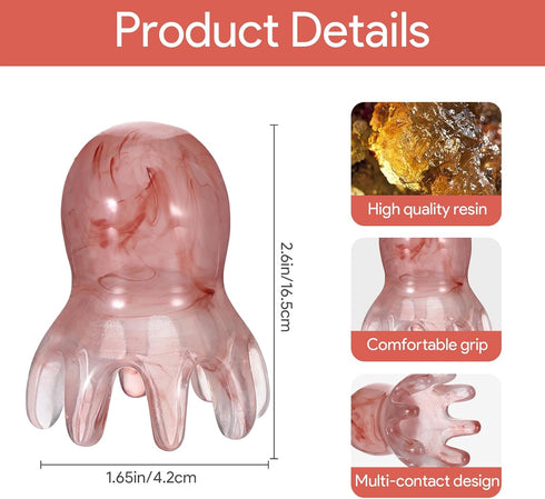 Qiuruoo 2 8 Pcs Octopus Head Massage Comb, Scalp Massage Tool for Head and Body Relaxation, Unique Points to Melt