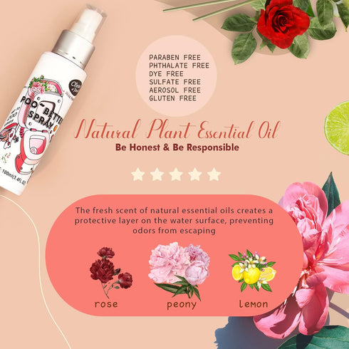 Clean-n-Fresh Toilet Spray, Wild Peony Scent - Bathroom Odor Eliminator & Air Freshener, 3.4 Fl Oz (2 Pack)