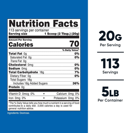 Nutricost Dextrose Powder 5 LBS - Non-GMO, Gluten Free for Energy