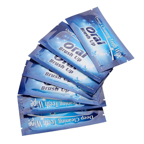 50Pcs Dental Clean Teeth Wipes, Disposable Brush Ups for Baby Oral Cleaning, Whitening for Deep Cleaning