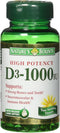 Nature's Bounty Vitamin D3 1000 IU Immune Health, 120 Softgels (Pack of 1)