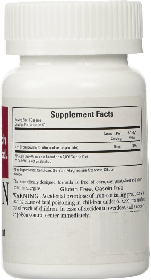 Cardiovascular Research Ferritin Maximum Absorption Iron Supplement 1-Pack, 01-Cream,60 Capsules