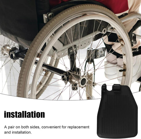 1 UPKOCH Wheelchair Footplates Pair Heavy Duty Plastic Foot Rest Replacement Pedals Black for Patient Mobility