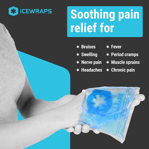 ICEWRAPS 5x7 Gel Ice Packs - Reusable Hot Cold Gel Pack for Injuries and Pain Relief, Pack of 4