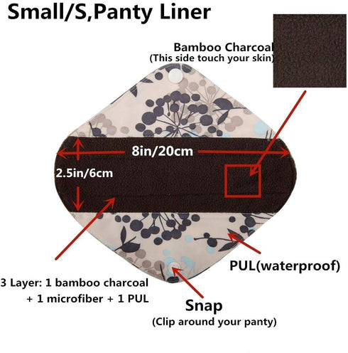 Sigzagor 5 1 Small Panty Liners Wet Bag Cloth Menstrual Pads Reusable Washable (Flamingo, S Panty Liners)