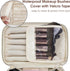Wandering Nature Makeup Bag, Travel Make Up Organizer Cosmetic Brush Bags Case for Women in Eco Vegan Leather, Milky White(Patent Pending)
