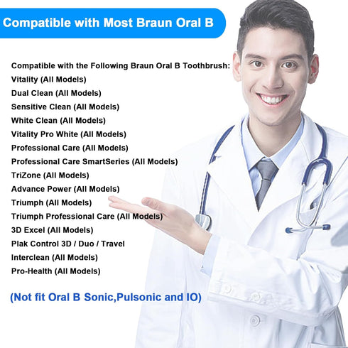 12 Pack Soft Replacement Heads for Oral B Electric Toothbrush, Deep and Precise Cleaning for Oral B Braun