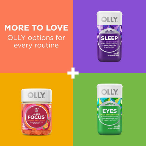 OLLY Ultra Strength Brain Softgels - Supports Memory, Focus & Concentration with Omega-3s, 60 Count