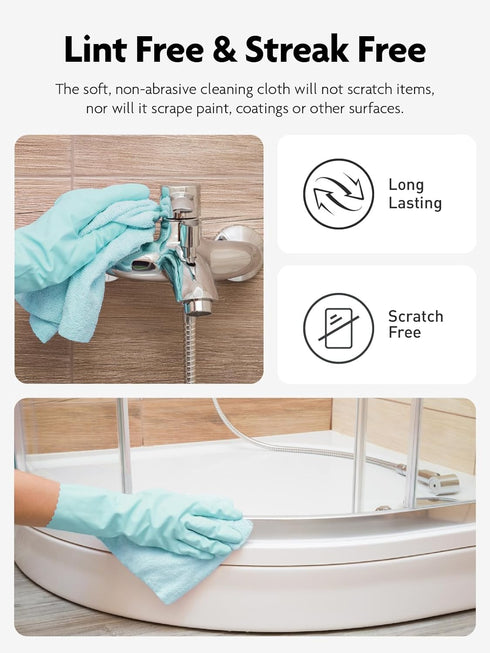 Microfiber Cloths in a Roll, Reusable Washable Cleaning Rag Towels, 12" x 12", 40 Pack for Car, House (Blue)
