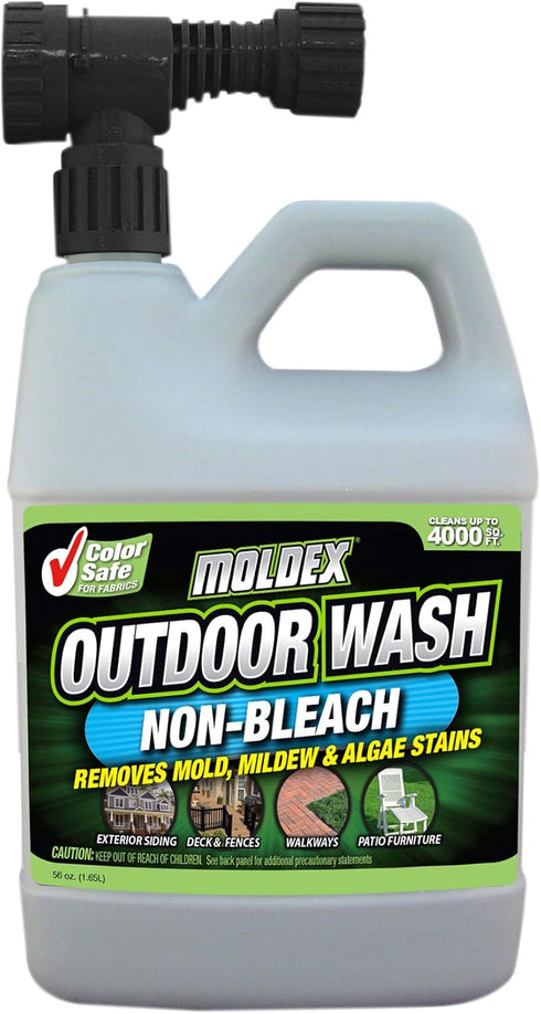 Moldex Mold, Mildew & Algae Stain Remover - Non-Bleach Outdoor Wash, 56 oz