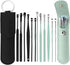12 Pcs Ear Pick Earwax Removal Kit - Stainless Steel Earwax Removal Tool with Leather Storage Box