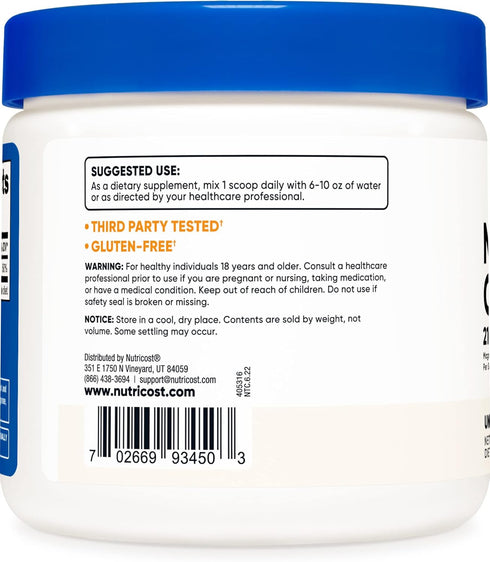 Nutricost Magnesium Citrate Powder, Unflavored, 250 Gram