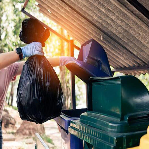 4-6 Gallon Trash Bags - 150 Count Black Garbage Bags for Bathroom, Office, Industrial, Commercial Use