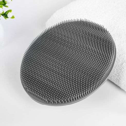 INNERNEED Soft Silicone Body Cleansing Brush, Gentle Exfoliating Shower Scrubber for All Skin Types, Gray