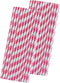 Stripe Paper Straws, Pink White, Valentine Birthday Party Supply, 7.75 Inches, Pack of 50, Outside the Box Papers