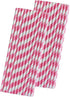 Stripe Paper Straws, Pink White, Valentine Birthday Party Supply, 7.75 Inches, Pack of 50, Outside the Box Papers