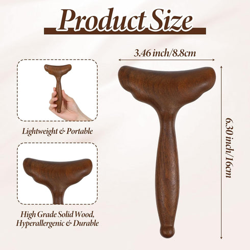 Shimmeroo 3.46 6.30 inch Wood Therapy Massage Tools,Wooden Lymphatic Drainage Massager,Body Lymphatic Drainage Tool
