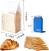 Roppolo 50 5.1 3.9 11 Inch Packing Pcs Bread Bags for Homemade Breads, x x Small White Bakery Bags with Tin Tie, Cotton