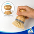 Pack 2 MR.SIGA Bamboo Palm Brush, Scrub Brush for Dishes Pots Pans Kitchen Sink Cleaning
