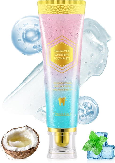 KITNOBLIS Niacinamide Whitening Toothpaste,100g Niacinamide Toothpaste to Fresh Breath, Sensitive Teeth Safe, Stain