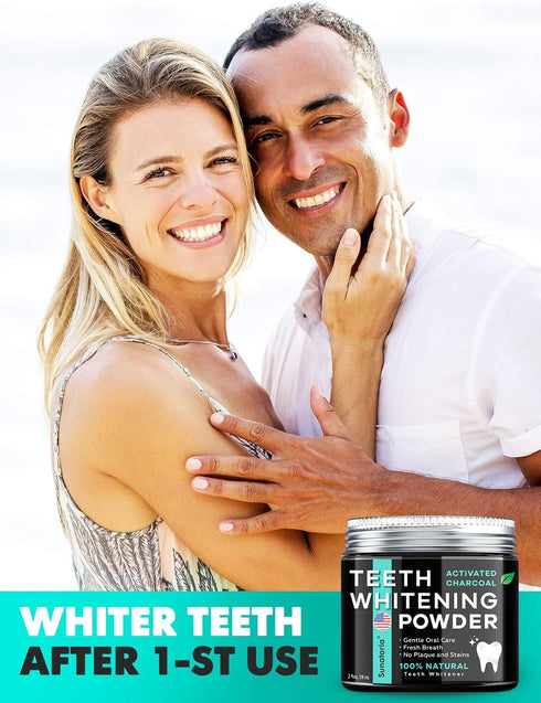 Teeth Whitening Powder, 5 in 1 Remineralizing Tooth Powder for Whitening, Charcoal Toothpaste Alternative