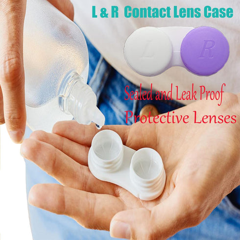 Smanzu 4 Pack Contact lens case Bulk Colorful Contact Lens Soak Storage Box Holder Container(Mixed Colors)